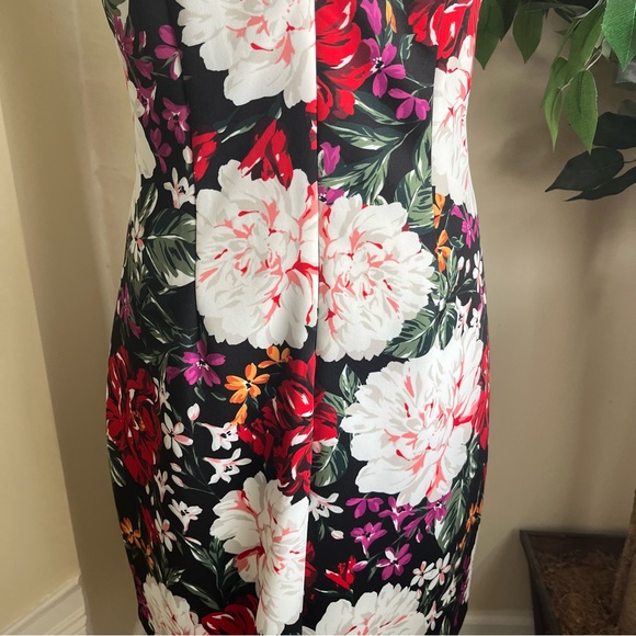 Alexia Admor Scuba Floral Sheath Sleeveless Dress Black Sz 14 - Picture 13 of 16